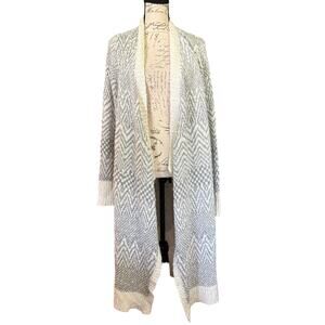 Torrid Gray & White Knit Long Duster Sweater Size 2 2XL